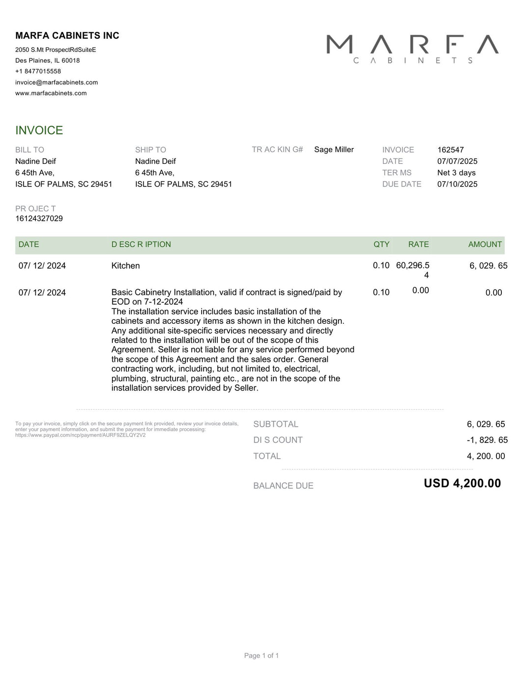 Invoice 162547-10%